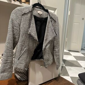 Loft Women's Black and White Tweed Jacket